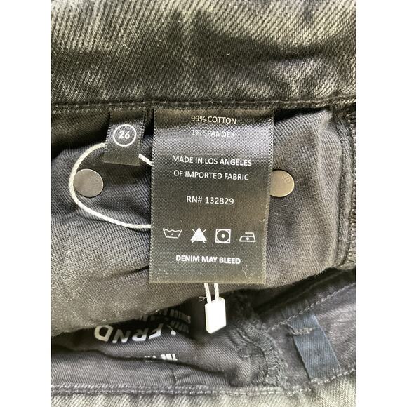 Grlfrnd 'Piper' Black Cotton Super High Rise Stretch Slim Denim Jean Size 26 - Picture 2 of 5